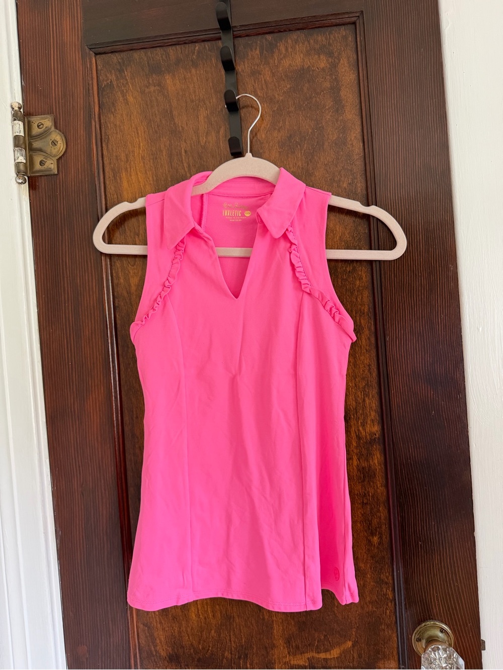 Lilly Pulitzer Bright Pink Sleeveless Collared Tank